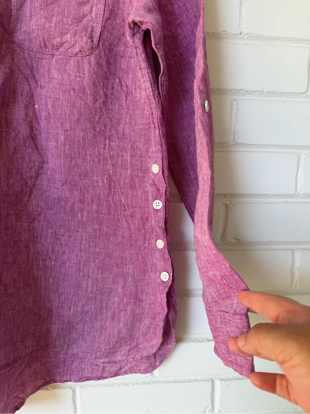 Talbots 100% Linen Pintuck Popover Tunic Blouse - Picture 2 of 9